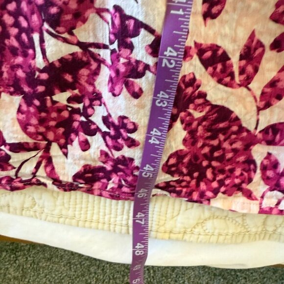 Bright floral puff sleeves ruched bodice prairie dress women's L - Picture 5 of 5